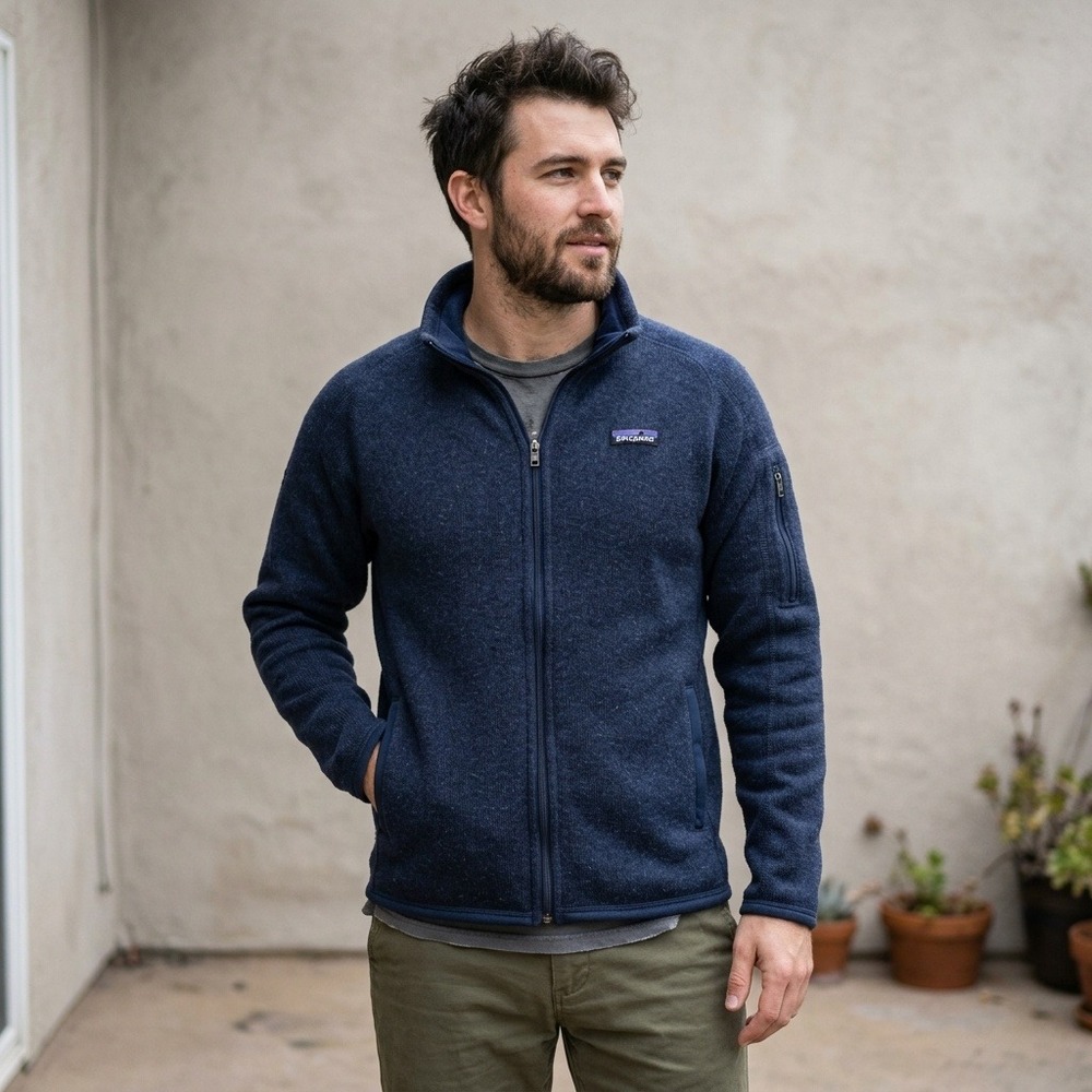 Patagonia Mens Better Sweater Jacket Small Navy Full Zip Fleece Gorpcore SBO